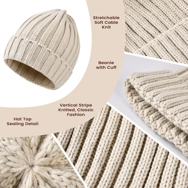 Premillow Women Winter Hat Beanie+Long Scarf+Touch Screen Gloves Set, Warm Clothes Set with Knit Fleece Lined for Women/Men Winter - Image 2